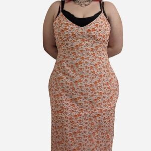 Pink Lily Floral Maxi Dress – XL | Cottagecore / Spring Aesthetic